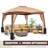 12 Ft. W x 10 Ft. D Metal Patio Gazebo with Netting-86176385