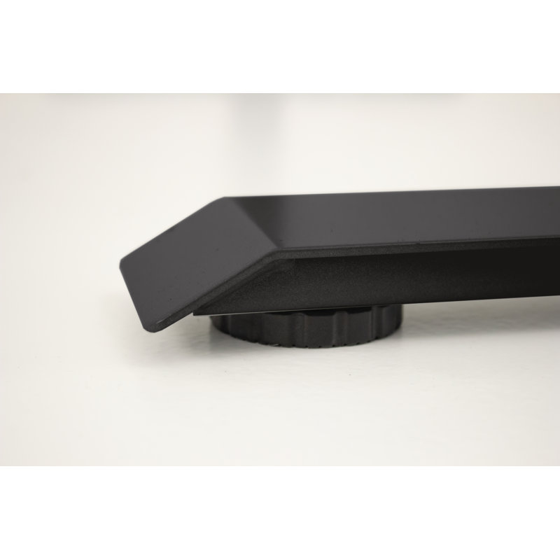 Adjustable Metal Base Standing Desk, Oak, 123cm H x 180cm W x 80cm D, Black