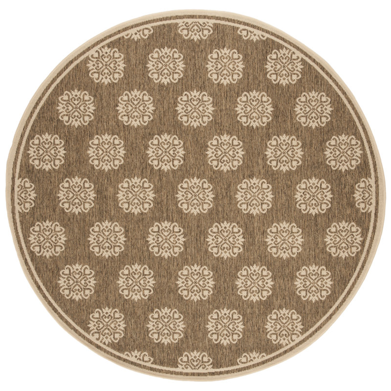 Powersville Performance Geometric Indoor/Outdoor Area Rug, Round 4'