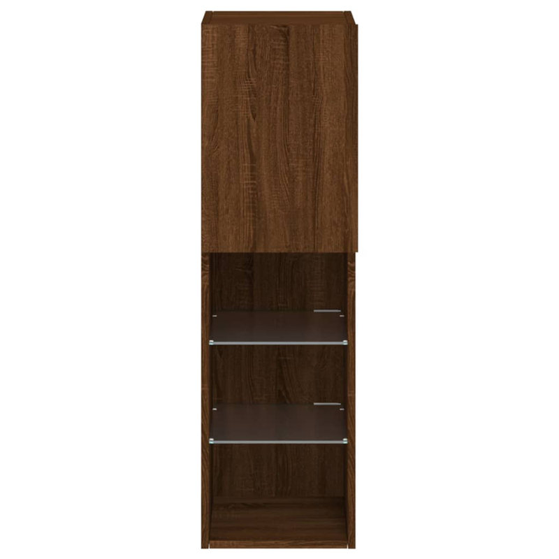Bahar Unfinished TV Stand for TVs up to 24", Brown Oak
