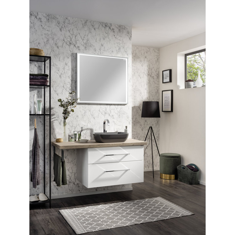 Metal Flat Wall Mirror, 70cm H x 100cm W