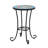 Patio Side Table With Shelf, Blue And Black Ceramic Tile Design, Iron Frame, 14" Diameter, 22.12" Height, Easy Assembly Shelf In Blue+Black, Surface, Base, 14"X14"X22.12", Finish