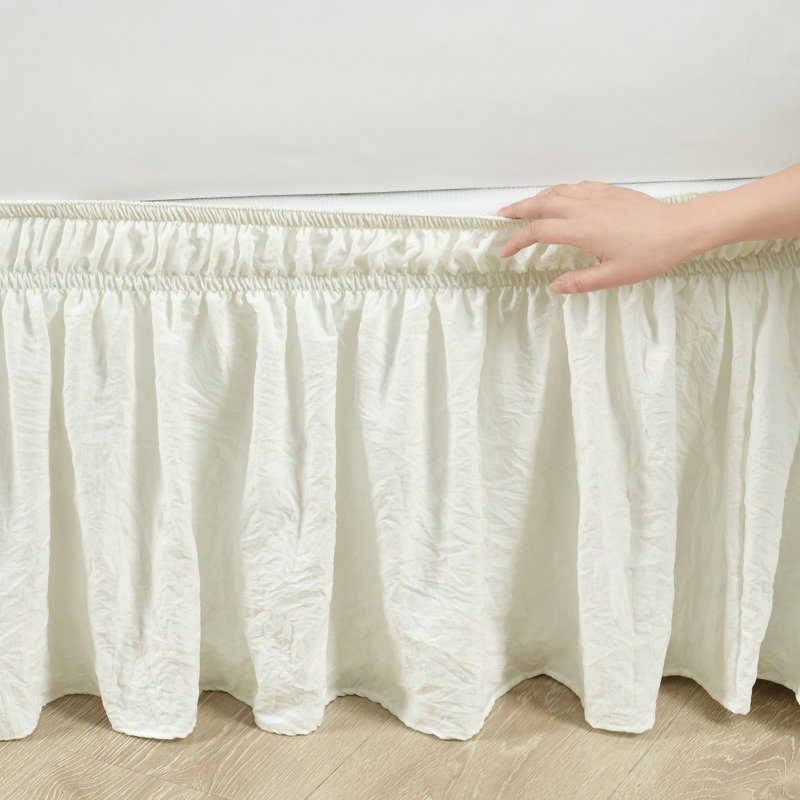 Ruffled Wrap Around Bed Skirt, Ivory, Queen/King/Cal King