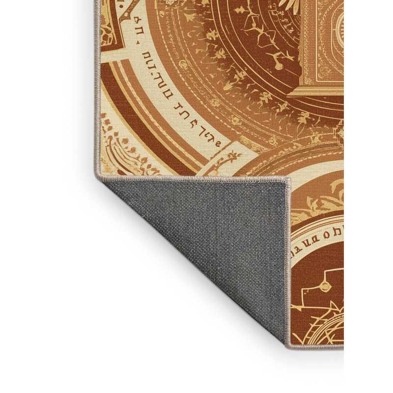Tapis traditionnel moelleux et moelleux à motif arqué brun et beige Siclen, 4 x 6