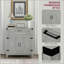 Buffet avec tiroir de rangement, armoire de cuisine de style campagne moderne avec 2 portes de grange, armoire à café