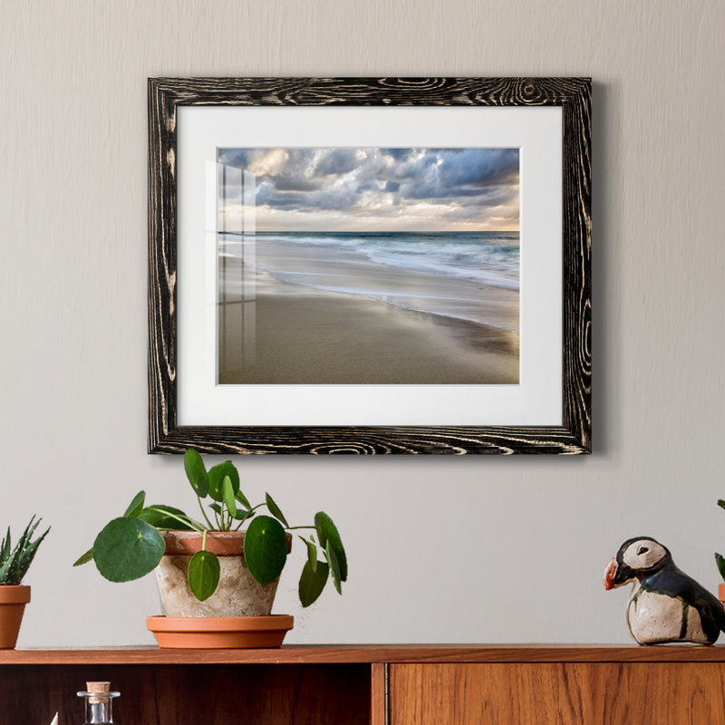 «La Jolla Sunset» par J Paul, reproduction d'art graphique sur papier encadré, H 20 po x l 17 po x P 1,5 po, Cadre noir