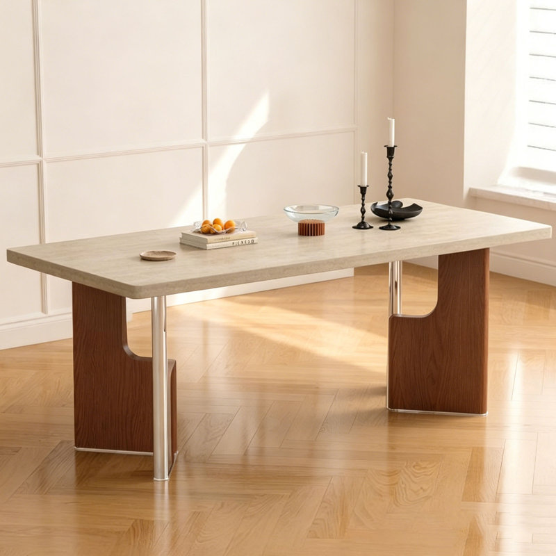 Table en pierre frittée French French, H 29,5 po x l 78,7 po x P 35,4 po