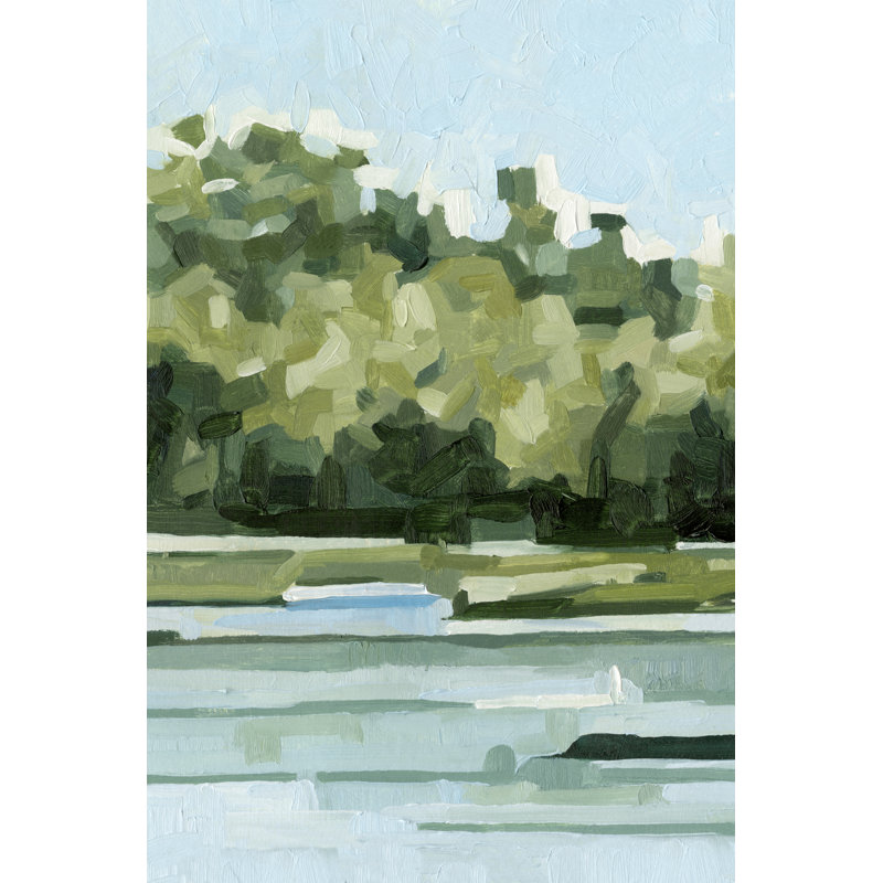 River Day III by Emma Caroline - Painting, Black Floater Framed, 46cm H x 30cm W