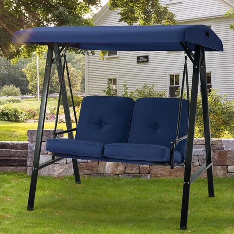 2 Person Porch Swing with Canopy, Blue