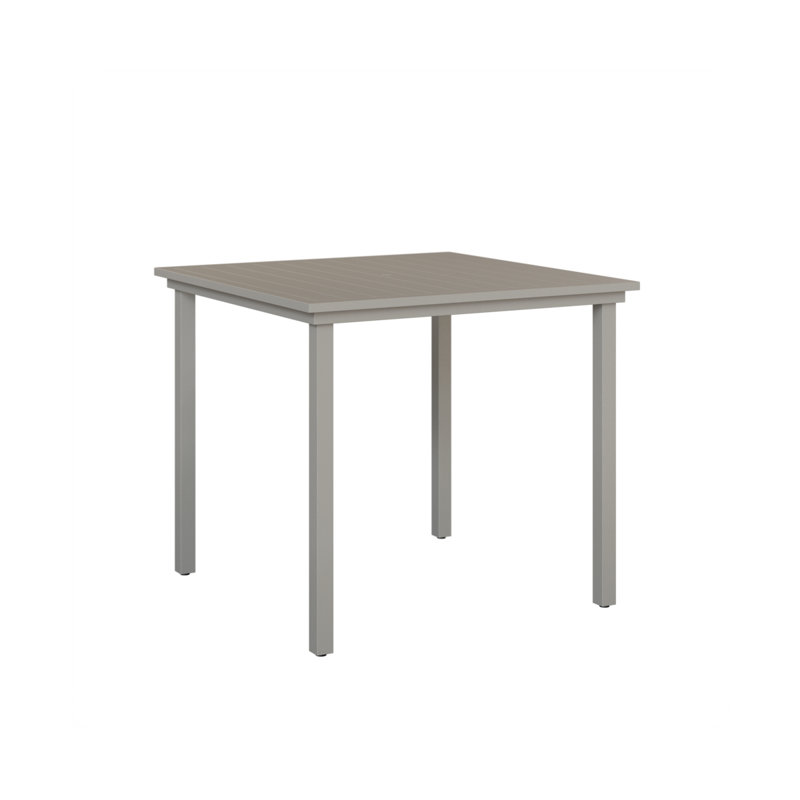 Vida Outdoor Square Bar Table, Platinum Silver, Platinum Silver