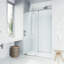 Porte de douche coulissante sans cadre avec verre transparent 3/8 po l 58-60 po x H 73 po Ryland-14229166