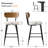 27" Boucle Upholstered Solid back Dining Counter Stool