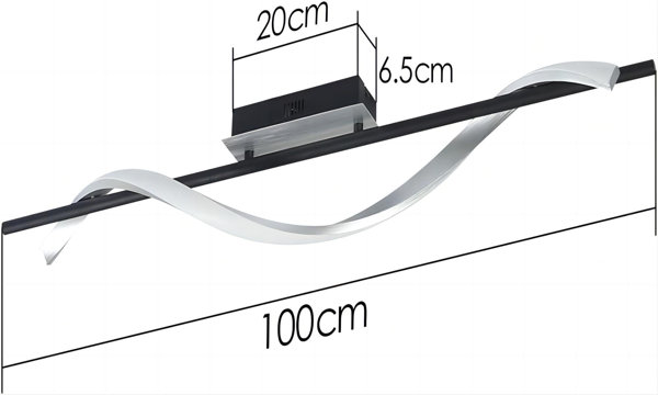 Perspections LED Deckenleuchte Modern Dimmbar 22W In Wellenforming Design