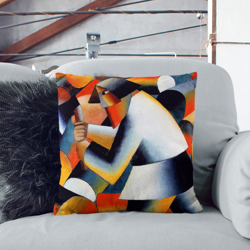 The Woodcutter Abstract Scatter Cushion with Filling, 40cm H x 40cm W x 15cm D, Stone