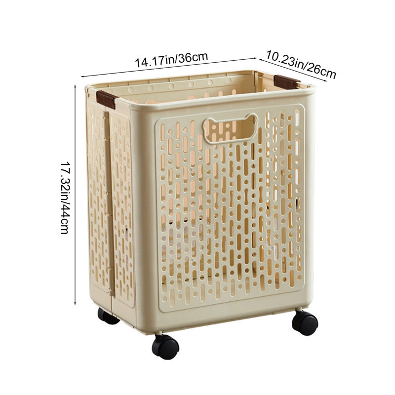 Foldable Laundry Baskets Multi Functional Portable Dirty Clothes Hamper With Wheels Organization Toy Storage Basket With Handle