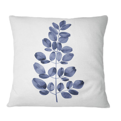 Square,Navy Blue Eucalyptus II - Traditional Printed Throw Pillow