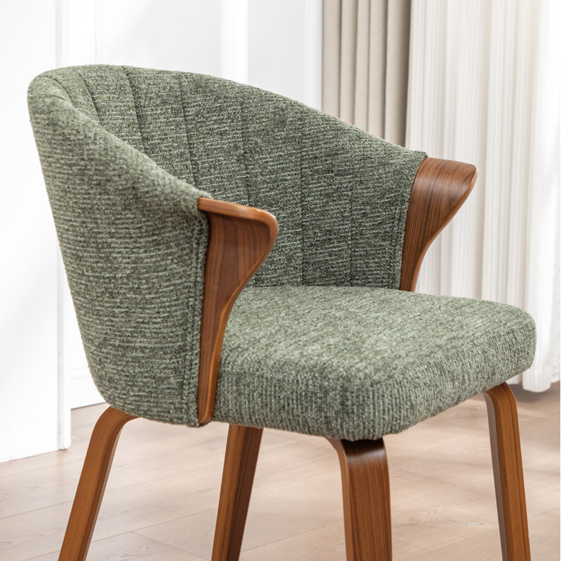 Chaise de salle à manger rembourrée Devault, Vert