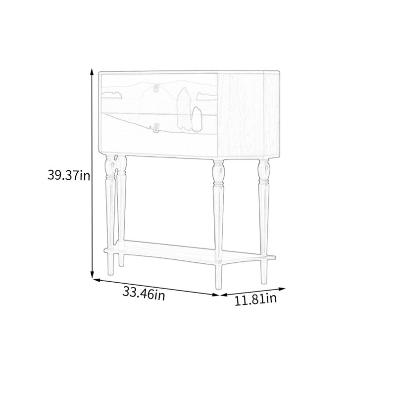 Armoire de rangement avec tiroirs et poignées en métal, Noyer