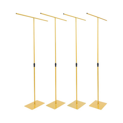 4 PCS Wedding Backdrop Stands, Adjustable Height Backdrop Stands, Gold