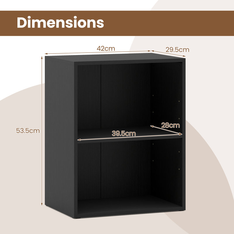 53.5cm H x 42cm W Bookcase, Black
