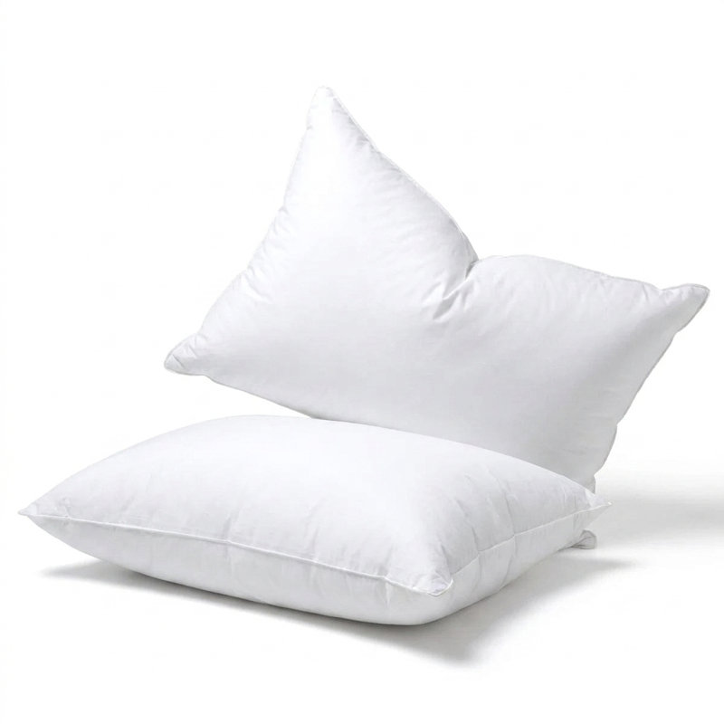 Oreillers luxueux en plumes d'oie avec housse en coton, oreiller en duvet d'oie de confort moyen, Standard, Medium