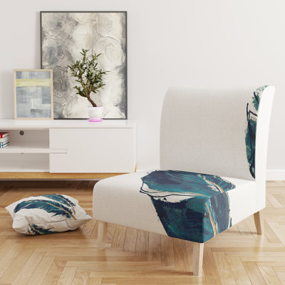 East Urban Home Gold Indigo Feathers III Modern Bohemian