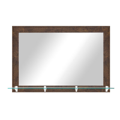Miroir rustique moderne avec tablette en verre