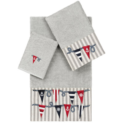 ETHAN 100% Turkish Cotton Ethan Embellished Towel Set