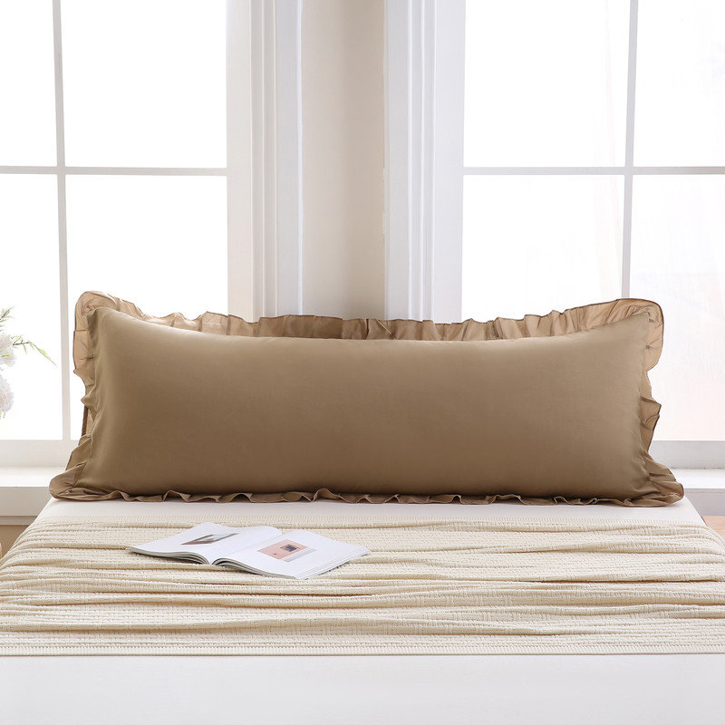 Taupe Body Pillow Cover 20x54inches Long Pillowcase Ruffled Pillowcases Ruffled Fringe Decor Body Ruffled Pillow Sham Cute Pillowcase