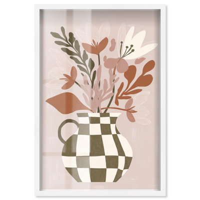 Faux Botanical II Shadowbox Print Flower Wall Decor by Art Remedy, White Frame, 31 x 46