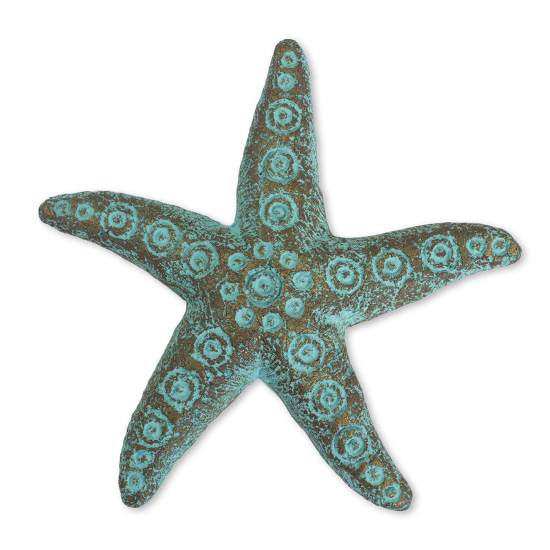 Handcrafted Green and Gold Starfish Wall Sculpture