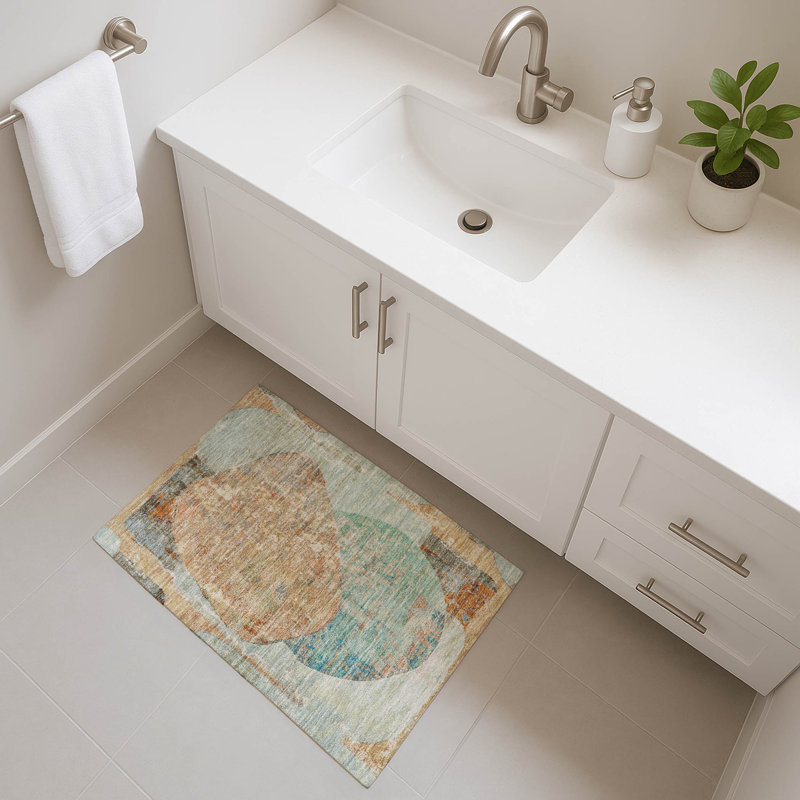 Premium Machine Washable Marasco AMF1635 Modern Rug, Rectangle 1'8" x 2'6"