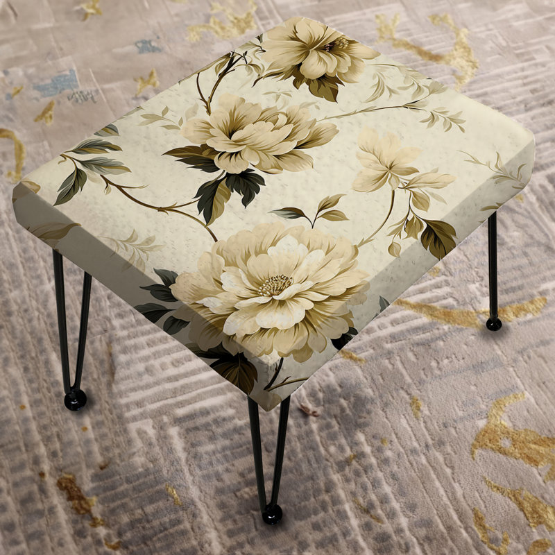 Motif victorien minimaliste minimaliste VI - Repose-pieds rectangulaire floral