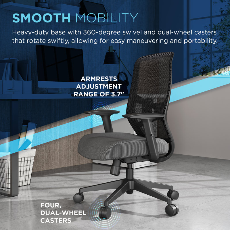 ProTask Swivel Executive Chair, Gray