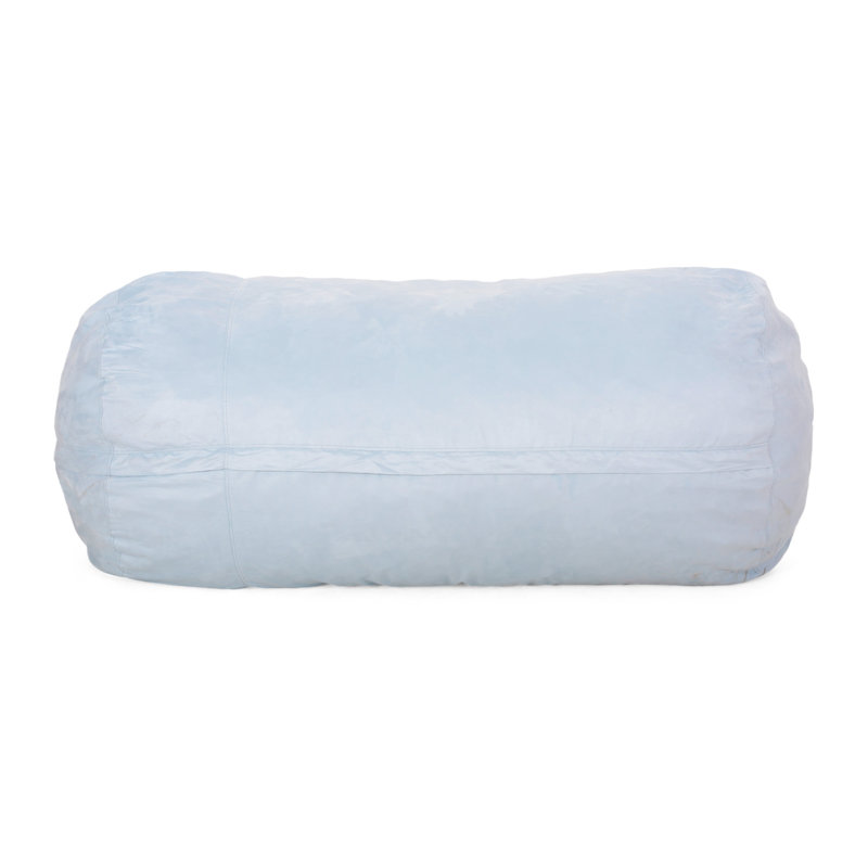 Aruba 8 Foot Microfiber Cylindrical Bean, 34" H x 84" W x 48" D, Seafoam Microfiber