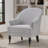 30" W Modern Upholstered Striped Accent Chair With Casters