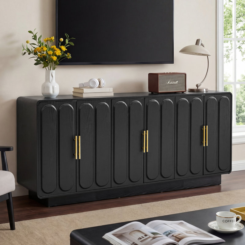 62.99'' Wide Sideboard With Adjustable Shelf, Black