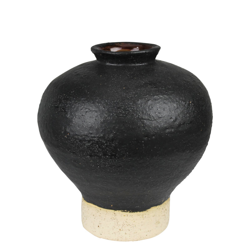 Vase Umbria avec petit col, céramique, noir