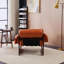 Fauteuil d'appoint simple avec accoudoirs amovibles, siège moderne en cuir ciré à l'huile orange brûlé-1994001359