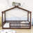 Vonie Wood Daybed with Roof and Slats-656567934-656634594