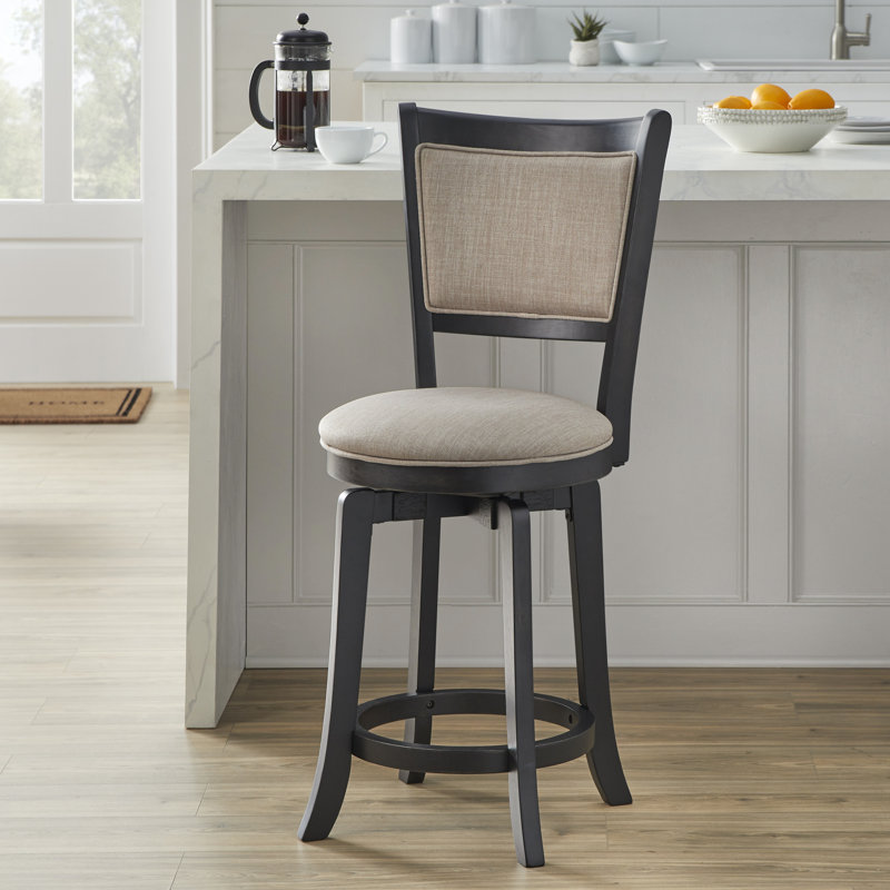Amelia Swivel Stool, Counter Stool (24" Seat Height), Matt Black