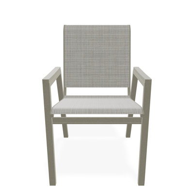 Chaise de bistro empilable en aluminium avec accoudoirs en polymère de qualité marine Bazza