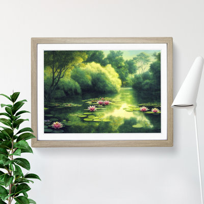 Shimmering Water Lily Pond - Framed Print