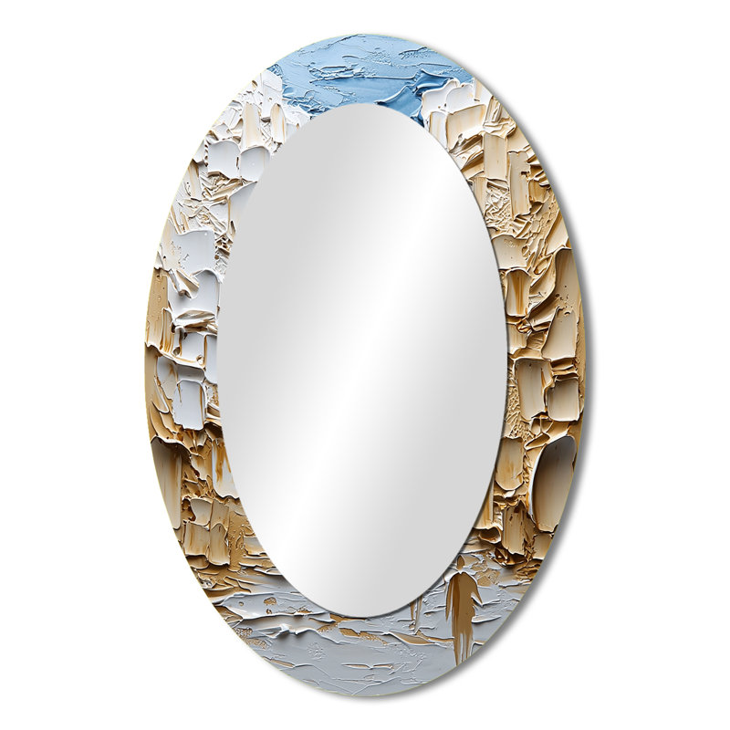 Or et souk Whitemarrakech au Maroc I - Miroir mural traditionnel ovale, 36 po x 24 po