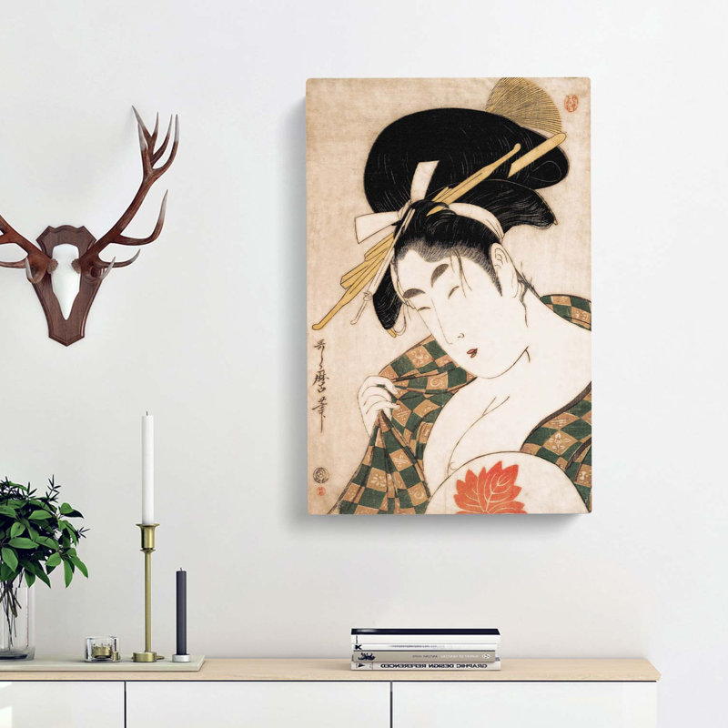 A Courtesan by Kitagawa Utamaro - Wrapped Canvas Painting, 50cm H x 35cm W x 3cm D