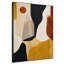 Très grand reproduction d'art sur tissu - Abstrait géométrique moderne avec des formes moutarde et terre cuite pour le salon ou la chambre à coucher - «Assemblage requis du cadre (cadre non fini)»-129758953