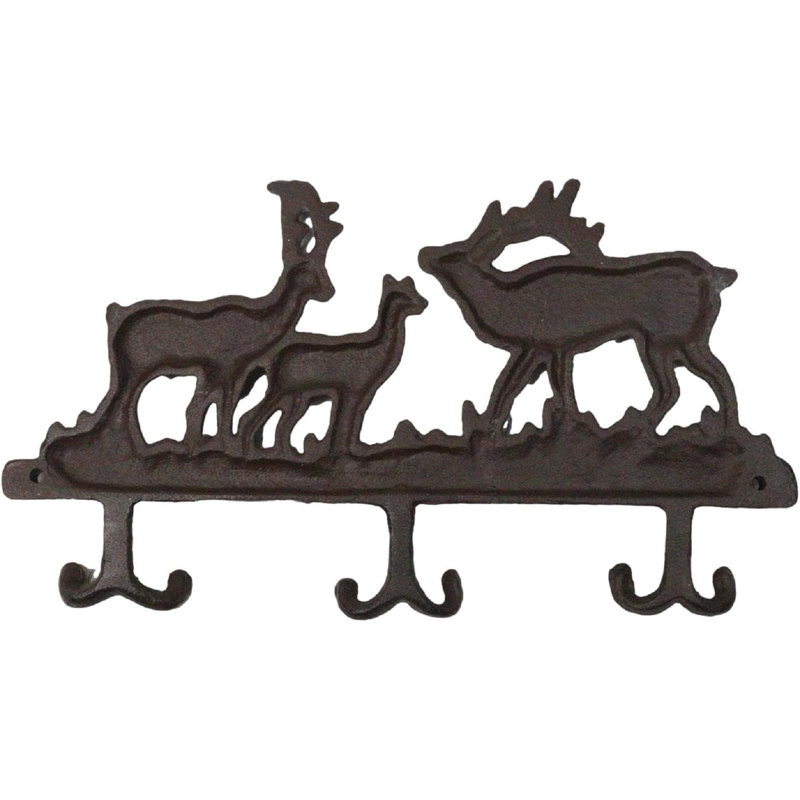 Sculpture rustique en bois de cerf cerf biche et faon