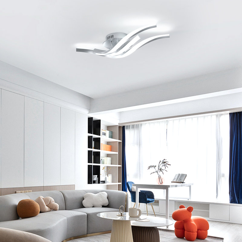 Curved 52cm 3-Light LED Ceiling Lamp