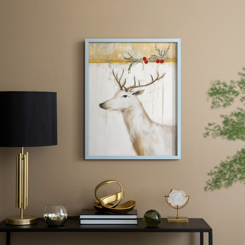 «Christmas Holiday Art DCCXLV III», reproduction d'art encadrée - bois massif, H 11 po x l 9 po, Bleu