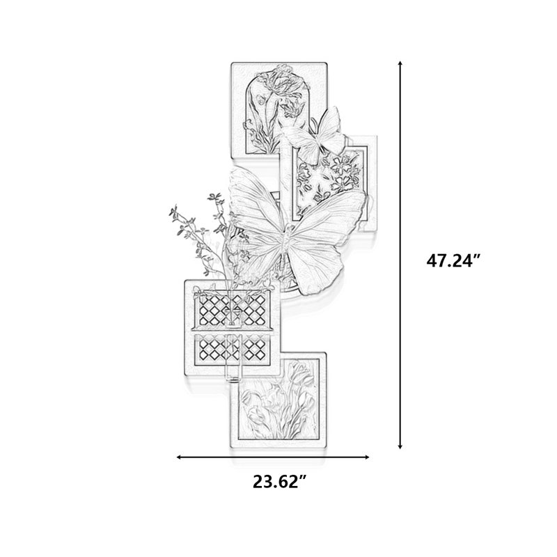 Art mural en grès à forme libre, H 47,24 po x l 23,62 po